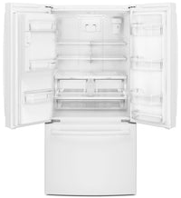 GE 23.8 Cu. Ft. French-Door Refrigerator with Space-Saving Icemaker – PFE24HGLKWW - Refrigerator with Exterior Water/Ice Dispenser, Ice Maker in White