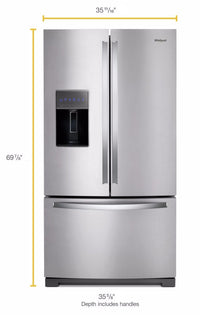 Whirlpool 27 Cu. Ft. French-Door Refrigerator in Fingerprint-Resistant Stainless Steel – WRF757SDHZ - Refrigerator in Stainless Steel