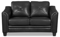 Andi Leather-Look Fabric Loveseat - Black | Causeuse Andi en tissu d'apparence cuir - noire | ANDIBKLV