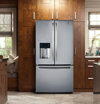 GE Profile 17.5 Cu. Ft. Counter-Depth French-Door Refrigerator - PYE18HYRKFS | Réfrigérateur GE Profile de 17,5 pi³ à portes françaises de profondeur comptoir - PYE18HYRKFS | PYE18HYS