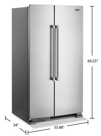 Maytag 25 Cu. Ft. Side-by-Side Refrigerator - MSS25N4MKZ  | Réfrigérateur Maytag de 25 pi³ à compartiments juxtaposés - MSS25N4MKZ  | MSS254KZ