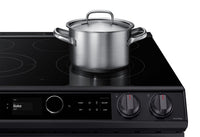 Samsung 6.3 Cu. Ft. Slide-In Electric Range with True Convection - NE63T8711SG/AC - Electric Range in Black Stainless Steel 