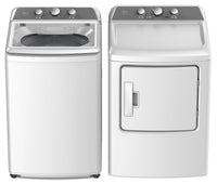 Midea 4.3 Cu. Ft. Top-Load Washer and 6.7 Cu. Ft. Electric Dryer - White  | Laveuse à chargement par le haut de 4,3 pi³ et sécheuse électrique de 6,7 pi³ de Midea - blanches  | MITL43AW