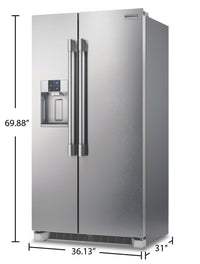 Frigidaire Professional 22.3 Cu. Ft. Counter-Depth Side-by-Side Refrigerator - PRSC2222AF | Réfrigérateur Frigidaire Professional 22,3 pi3 profondeur comptoir à compartiments juxtaposés - PRSC2222AF | PRSC222F