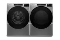 Whirlpool 5.2 Cu. Ft. Front-Load Washer and 7.4 Cu. Ft. Gas Dryer - Chrome Shadow | Laveuse à chargement frontal de 5,2 pi³ et sécheuse à gaz de 7,4 pi³ de Whirlpool - ombre chrome | WHFL56CG