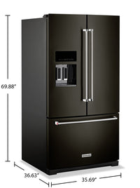 KitchenAid 26.8 Cu. Ft. French-Door Refrigerator - KRFF577KBS | Réfrigérateur KitchenAid de 26,8 pi³ à portes françaises - KRFF577KBS | KRFF57BS