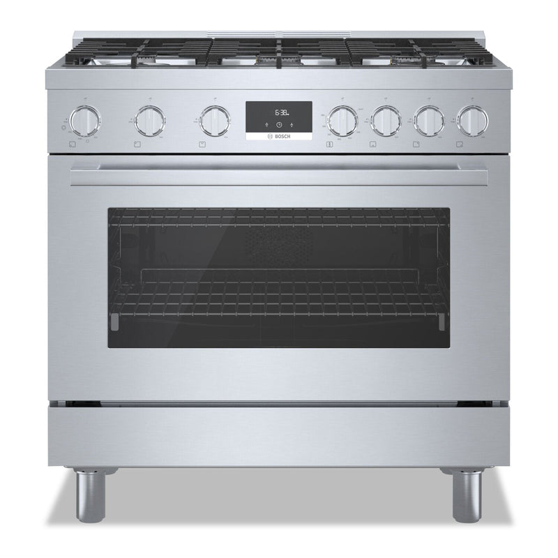 Bosch 800 Series 3.4 Cu. Ft. Industrial-Style Freestanding Gas Range - HGS8655UC | Cuisinière à gaz amovible Bosch de série 800 de 3,4 pi3 de style industriel - HGS8655UC | HGS8655U