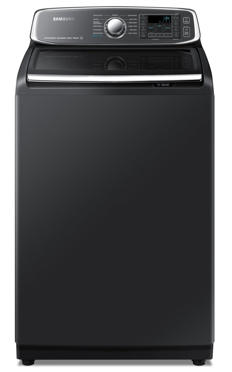 Samsung 6.0 Cu. Ft. Top-Load Washer - WA52T7650AV/A4 - Washer in Black Stainless Steel