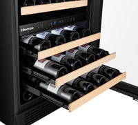 Hisense 4.9 Cu. Ft. 46-Bottle Dual Zone Wine Cooler - HWD46029SS | Refroidisseur à vin à 2 zones Hisense de 4,9 pi3 pour 46 bouteilles - HWD46029SS | HWD4629S