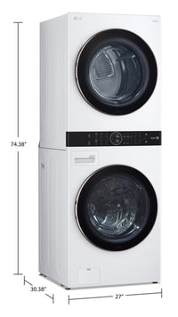 LG WashTower™ with 5.2 Cu. Ft. Washer and 7.4 Cu. Ft. Dryer - WKE100HWA |Tour de lavage WashTower<sup>MC</sup> de LG avec laveuse de 5,2 pi3 et sécheuse de 7,4 pi3 - WKE100HWA | WKE100HW