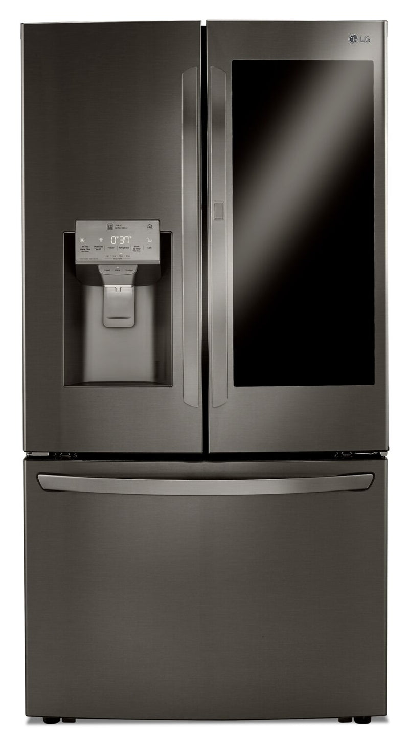 LG 23.5 Cu. Ft. French-Door Refrigerator with InstaView™ Door-in-Door® - LRFVC2406D - Refrigerator in Smudge Resistant Black Stainless Steel