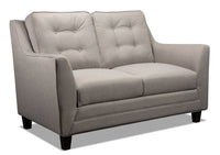 Novalee Linen-Look Fabric Loveseat - Taupe | Causeuse Novalee en tissu d'apparence lin - taupe | NOVATPLV