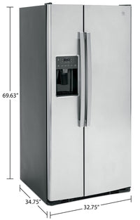 GE 23 Cu. Ft. Side-by-Side Refrigerator - GSS23GYPFS | Réfrigérateur GE de 23 pi3 à compartiments juxtaposés - GSS23GYPFS | GSS23GGS