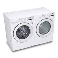 LG 5.2 Cu. Ft. Front-Load Washer and 7.4 Cu. Ft. Electric Dryer - White | Laveuse à chargement frontal de 5,2 pi³ et sécheuse électrique de 7,4 pi³ de LG - blanches | LGFL3400