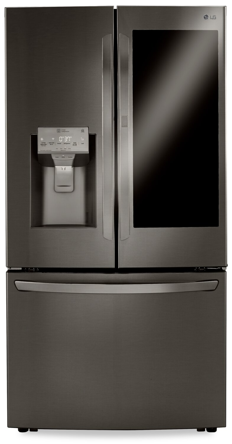 LG 30 Cu. Ft. 36" InstaView Door-in-Door® with Craft Ice Maker - LRFVS3006D - Refrigerator in Black Stainless Steel