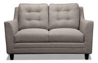 Novalee Linen-Look Fabric Loveseat - Taupe | Causeuse Novalee en tissu d'apparence lin - taupe | NOVATPLV