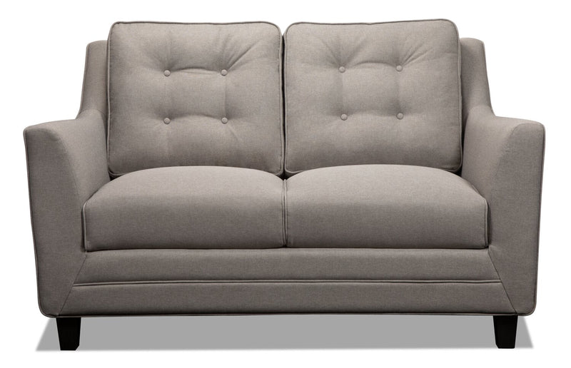 Novalee Linen-Look Fabric Loveseat - Taupe | Causeuse Novalee en tissu d'apparence lin - taupe | NOVATPLV