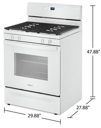 Whirlpool 5 Cu. Ft. Gas Range with Storage Drawer - WFG515S0MW | Cuisinière à gaz Whirlpool de 5 pi3 avec tiroir de rangement - WFG515S0MW | WFG515MW