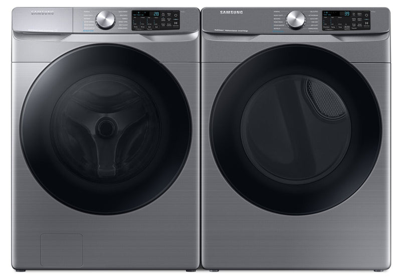 Samsung 5.2 Cu. Ft. Front-Load Washer and 7.5 Cu. Ft. Gas Dryer - Platinum | Laveuse à chargement frontal de 5,2 pi³ et sécheuse à gaz de 7,5 pi³ de Samsung - platine | SAFL630G