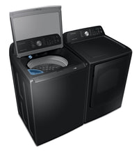 Samsung 5.2 Cu. Ft. Top-Load Washer and 7.4 Cu. Ft. Electric Dryer - Black | Laveuse à chargement par le haut de 5,2 pi³ et sécheuse électrique de 7,4 pi³ de Samsung - noires | SATL3400