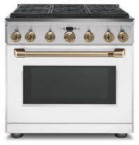 Café Handle and Knob Set for 36" Range in Brushed Bronze - CXPR6HKPMBZ | Ensemble de poignées et de boutons Café bronze brossé pour cuisinière de 36 po - CXPR6HKPMBZ | CXPR6HBZ