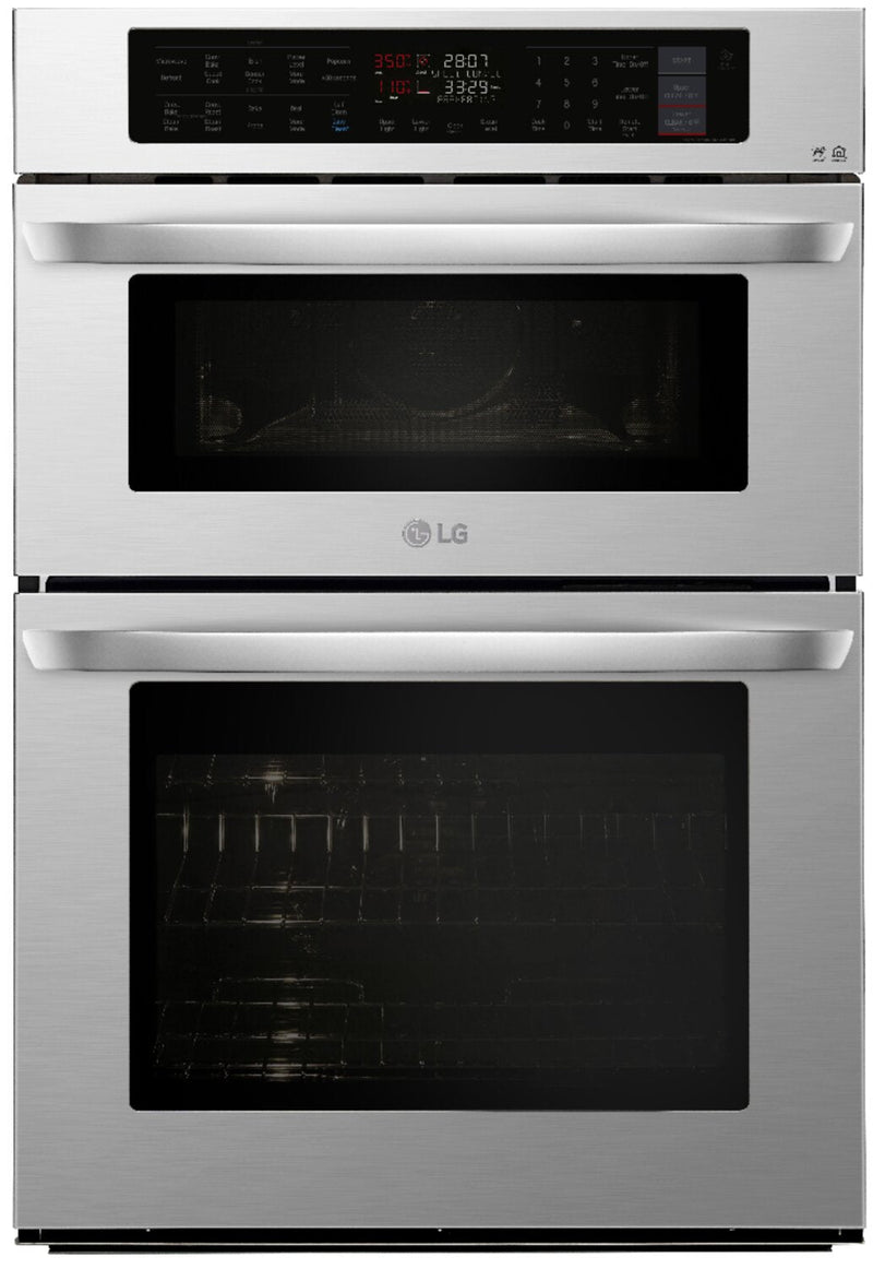 LG 6.4 Cu. Ft. Smart Combination Double Wall Oven - LWC3063ST - Double Wall Oven in Stainless Steel