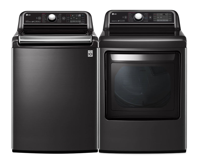 LG 5.5 Cu. Ft. Top-Load Washer and 7.3 Cu. Ft. Electric Dryer | Laveuse à chargement par le haut de 5,5 pi³ et sécheuse électrique de 7,3 pi³ de LG | LGTL780B