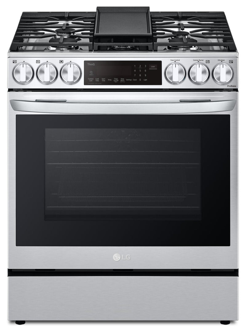 LG 6.3 Cu. Ft. Smart Front-Control Gas Range with Air Fry - LSGL6335F | Cuisinière à gaz intelligente LG de 6,3 pi3 avec commandes à l’avant et Air Fry - LSGL6335F | LSGL633F
