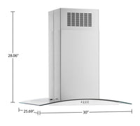 Whirlpool 30" Glass Island Mount Range Hood - WVI51UC0LS | Hotte de cuisinière pour îlot Whirlpool de 30 po en verre - WVI51UC0LS | WVI510LS