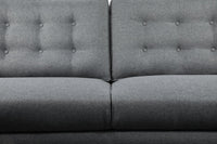 Novalee Linen-Look Fabric Sofa - Grey|Sofa Novalee en tissu d'apparence lin - gris|NOVAGYSF