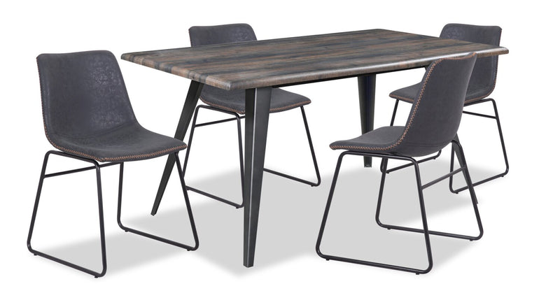 Amos 5-Piece Dining Package with Tess Chairs - Grey | Ensemble de salle à manger Amos 5 pièces avec chaises Tess – gris | AMOSGDP5
