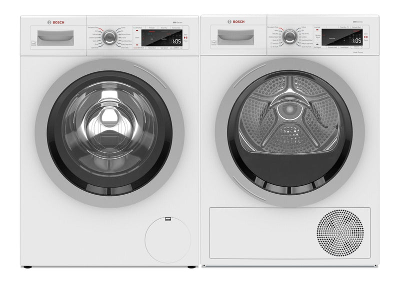 Bosch 500 Series Compact 2.2 Cu. Ft. Washer and 4.0 Cu. Ft. Heat Pump Dryer | Laveuse compacte de 2,2 pi³ et sécheuse de 4,0 pi³ série 500 avec pompe à chaleur Bosch  | BHFL500L