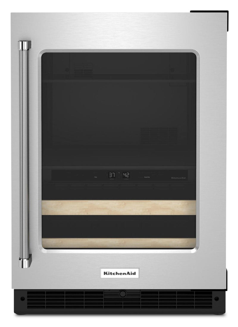 KitchenAid 4.9 Cu. Ft. 14-Bottle Beverage Centre with Right-Swing Door - KUBR214KSB | Refroidisseur à boissons KitchenAid 4,9 pi3 14 bouteilles, charnières de porte à droite - KUBR214KSB | KUBR214S