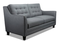 Novalee Linen-Look Fabric Sofa - Grey|Sofa Novalee en tissu d'apparence lin - gris|NOVAGYSF