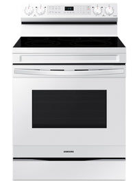 Samsung 6.3 Cu. Ft. Freestanding Electric Range with Air Fry - NE63A6511SW/AC | Cuisinière électrique amovible Samsung de 6,3 pi3 avec friture à air - NE63A6511SW/AC | NE63A65W