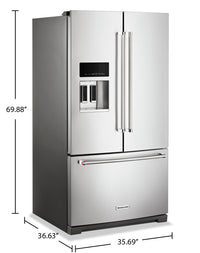 KitchenAid 26.8 Cu. Ft. French-Door Refrigerator - KRFF577KPS | Réfrigérateur KitchenAid de 26,8 pi³ à portes françaises - KRFF577KPS | KRFF57PS