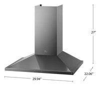 LG STUDIO 30" Wall-Mount Chimney Hood - LSHD3080ST | Hotte cheminée murale LG STUDIO de 30 po - LSHD3080ST | LSHD308S