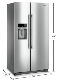 Maytag 21 Cu. Ft. Counter-Depth Side-by-Side Refrigerator - MSC21C6MFZ  | Réfrigérateur Maytag de 21 pi³ de profondeur comptoir à compartiments juxtaposés - MSC21C6MFZ  | MSC216FZ