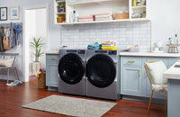 Whirlpool 5.2 Cu. Ft. Front-Load Washer and 7.4 Cu. Ft. Electric Dryer - Chrome Shadow | Laveuse à chargement frontal de 5,2 pi³ et sécheuse électrique de 7,4 pi³ de Whirlpool - ombre chrome | WHFL565C