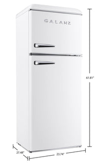 Galanz 12 Cu. Ft. Top-Freezer Retro Refrigerator - GLR12TWEEFR | Réfrigérateur rétro Galanz de 12 pi3 à congélateur supérieur - GLR12TWEEFR | GLR12TMW