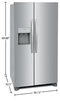 Frigidaire 25.6 Cu. Ft. Side-by-Side Refrigerator - FRSS2623AS | Réfrigérateur Frigidaire de 25,6 pi³ à compartiments juxtaposés - FRSS2623AS | FRSS262S