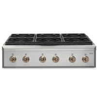 Café Handle and Knob Set for 36" Range in Brushed Bronze - CXPR6HKPMBZ | Ensemble de poignées et de boutons Café bronze brossé pour cuisinière de 36 po - CXPR6HKPMBZ | CXPR6HBZ