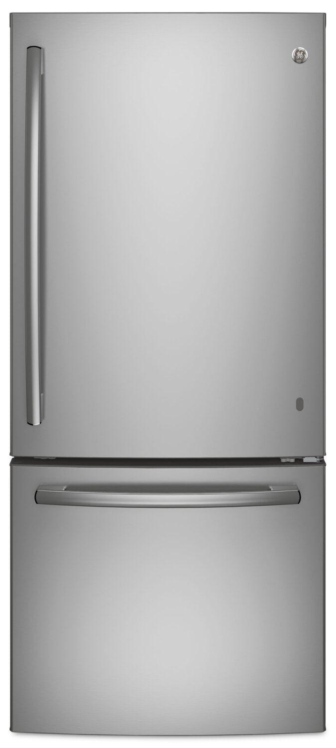 GE 20.9 Cu. Ft. Bottom-Freezer Refrigerator - GDE21DYRKFS | Réfrigérateur GE de 20,9 pi³ à congélateur inférieur - GDE21DYRKFS | GDE21DYS