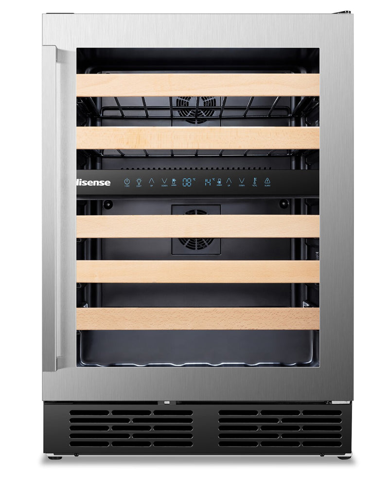 Hisense 4.9 Cu. Ft. 46-Bottle Dual Zone Wine Cooler - HWD46029SS | Refroidisseur à vin à 2 zones Hisense de 4,9 pi3 pour 46 bouteilles - HWD46029SS | HWD4629S