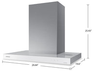 Samsung Bespoke 30" 6 Series Smart Chimney Range Hood - NK30CB600W12AA | Hotte cheminée intelligente de cuisinière Bespoke de Samsung 30 po de série 6 - NK30CB600W12AA | NK30CB6W