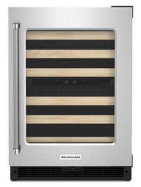 KitchenAid 5 Cu. Ft. 46-Bottle Wine Cellar with Right-Swing Door - KUWR214KSB | Cellier à vin KitchenAid de 5 pi3 pour 46 bouteilles avec charnières de porte à droite - KUWR214KSB | KUWR214S