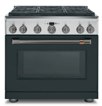 Café Handle and Knob Set for 36" Range in Brushed Black - CXPR6HKPMBT | Ensemble de poignées et de boutons Café noir brossé pour cuisinière de 36 po - CXPR6HKPMBT | CXPR6HBT