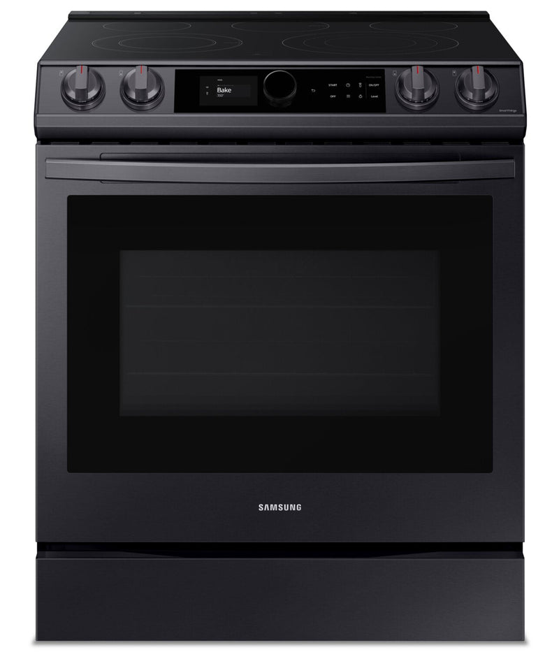 Samsung 6.3 Cu. Ft. Slide-In Electric Range with True Convection - NE63T8711SG/AC - Electric Range in Black Stainless Steel 