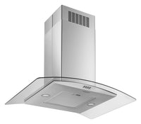 Whirlpool 36" Curved Glass Island-Mount Range Hood - WVI51UC6LS | Hotte de cuisinière pour îlot Whirlpool de 36 po en verre courbé - WVI51UC6LS | WVI516LS