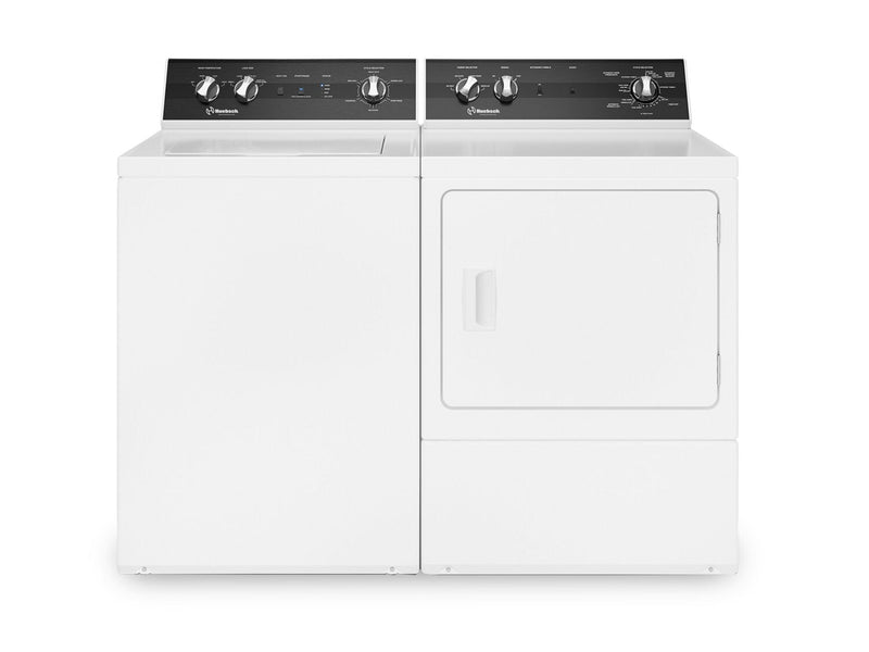 Huebsch 3.2 Cu. Ft. Top-Load Washer and 7 Cu. Ft. Gas Dryer - White | Laveuse à chargement par le haut de 3,2 pi3 et sécheuse à gaz de 7 pi3 de Huebsch - blanches | HUTL510G